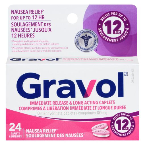 Picture of GRAVOL DUAL RELIEF 100MG CAPLETS 24S                                       