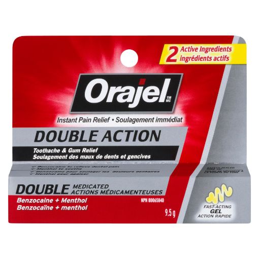 Picture of ORAJEL ADULT 2X MEDICATED TOOTHACHE and GUM DOUBLE ACTION GEL 9.5GR