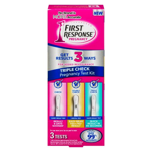 Picture of FIRST RESPONSE TRIPLE CHECK PREGNANCY TEST 3S                              