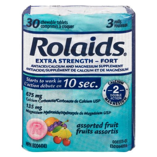Picture of ROLAIDS TABLETS - EXTRA STRENGTH - FRUIT 3X10S                             