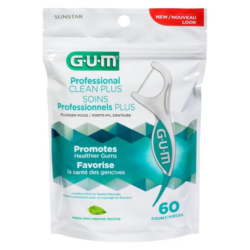 Picture of GUM PROFESSIONAL CLEAN+ FLOSSER PICKS 60S