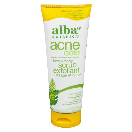 Picture of ALBA BOTANICA NATURAL ACNEDOTE - FACE and BODY SCRUB WITH WILLOW BARK -OIL FREE 227GR