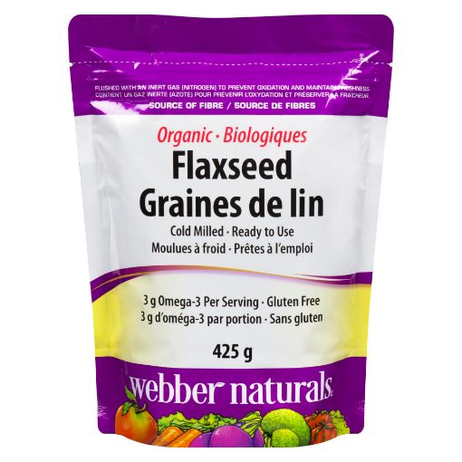 Picture of WEBBER NATURALS FLAX SEED - GROUND - CERTIFIED ORGANIC  425GR              