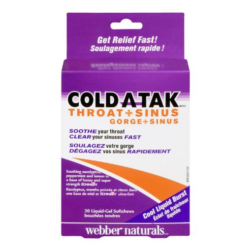 Picture of WEBBER NATURALS COLD A TAK THROAT and SINUS CHEWABLE 30S