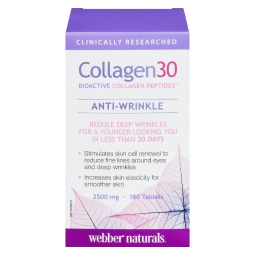 Picture of WEBBER NATURALS COLLAGEN30 ANTI-WRINKLE 2500MG 180S                        