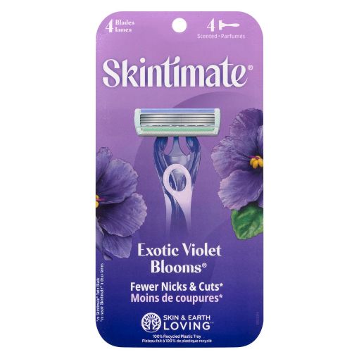 Picture of SKINTIMATE DISPOSABLE RAZORS - EXOTIC VIOLET BLOOMS 4S