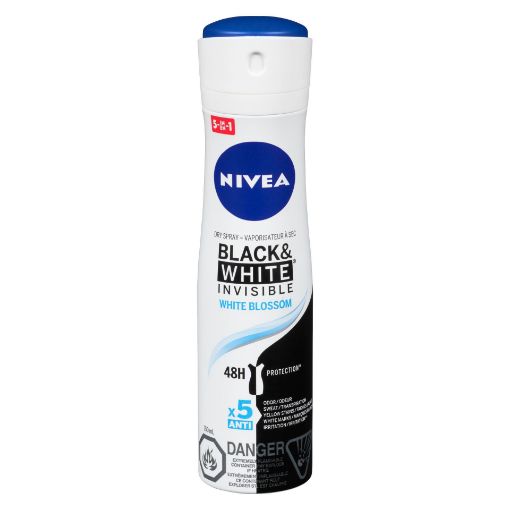 Picture of NIVEA BLACK and WHITE INVISIBLE AP DRY SPRAY - WHITE BLOSSOM  150ML