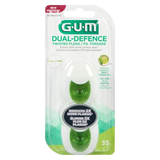 Picture of GUM DUAL-DEFENCE TWISTED DENTAL FLOSS 2X35M