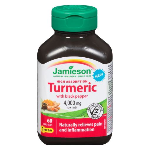 Picture of JAMIESON HIGH ABSORB TURMERIC W/ BLACK PEPPER 4000MG CAPSULES 60S