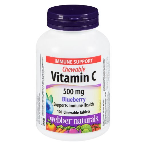 Picture of WEBBER NATURALS VITAMIN C 500MG - BLUEBERRY - CHEWABLE TABLETS 120S