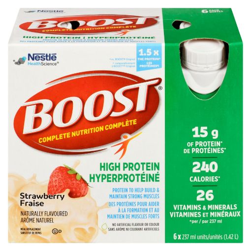 Picture of BOOST HI PROTEIN - STRAWBERRY4 6X237ML                                     