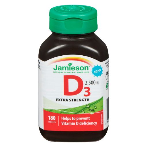Picture of JAMIESON VITAMIN D 2500IU TABLET EXTRA STRENGTH 180S