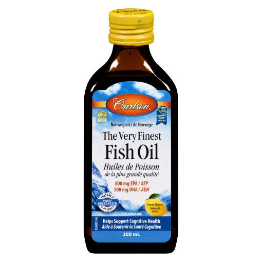 Picture of CARLSON VERY FINEST FISH OIL 800MG EPA - 500MG DHA - LEMON FLAVOUR 200ML