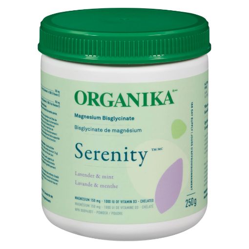 Picture of ORGANIKA MAGNEISUM BISGLYCINATE - SERENITY - LAVENDAR and MINT 250GR