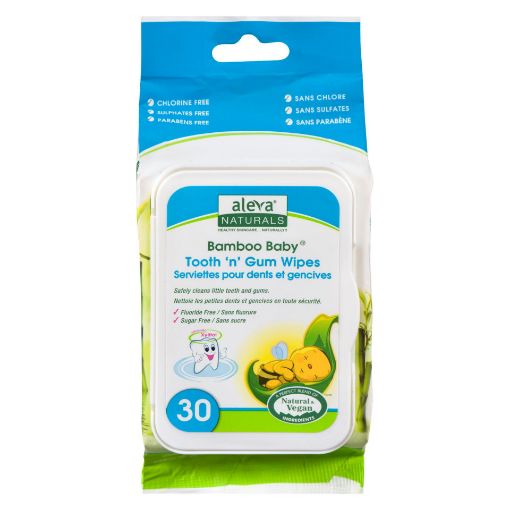 Picture of ALEVA NATURALS BAMBOO BABY TOOTH N GUM WIPES 30S                           