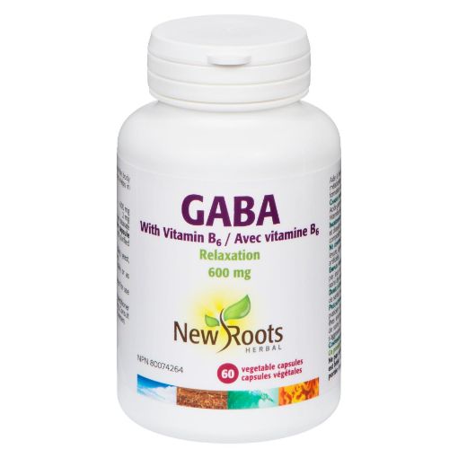 Picture of NEW ROOTS HERBAL GABA WITH VITAMIN B6 600MG RELAXATION VEGETABLE CAPSULES 60S