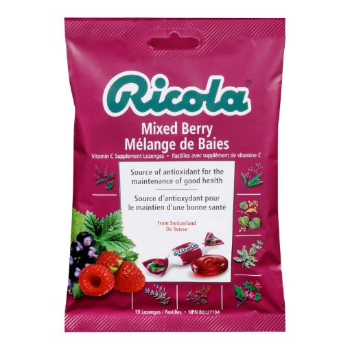 Picture of RICOLA SWISS HERB LOZENGE W/VIT C DROPS - MIXED BERRY 75GR