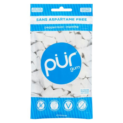 Picture of PUR GUM BAGS - PEPPERMINT 55S 80GR                                         