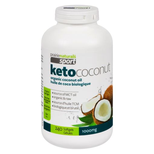 Picture of PRAIRIE NATURALS SPORT KETOCOCONUT - ORGANIC COCONUT OIL 1000MG - SOFTGELS 240S                         