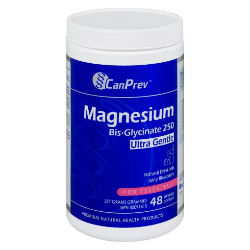 Picture of CANPREV MAGNESIUM BIS.GLYCINATE 250 - ULTRA GENTLE NATURAL DRINK MIX - JUICY BLUEBERRY 48 SERVINGS257GR