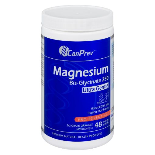 Picture of CANPREV MAGNESIUM BIS-GLYCINATE - 250 ULTRA GENTLE - TROPICALFRUIT PUNCH 242GR