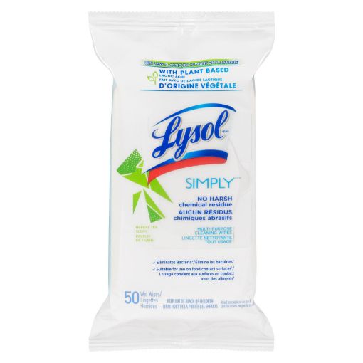 Picture of LYSOL SIMPLY MULTI PURPOSE CLEANING WIPES - LIGHTLY SCENTED 50S        