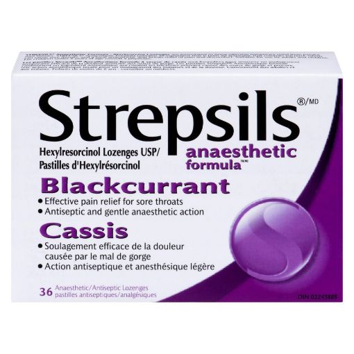 Picture of STREPSILS LOZENGES - BLACK CURRANT 36S                                     