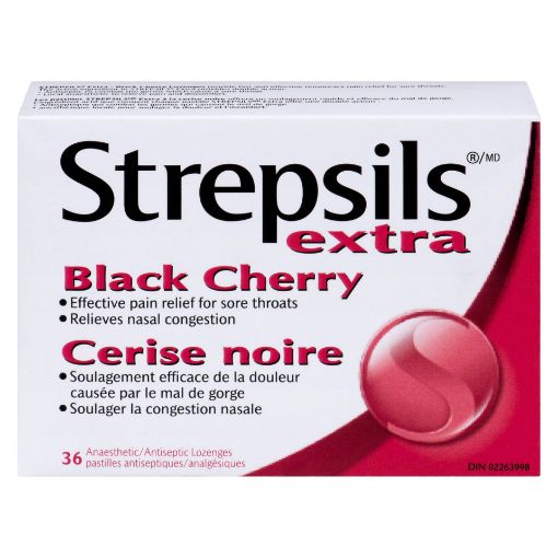 Picture of STREPSILS LOZENGES - BLACK CHERRY 36S                                      