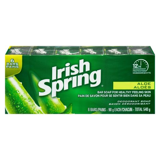 Picture of IRISH SPRING BAR SOAP - ALOE 6X90GR                                        