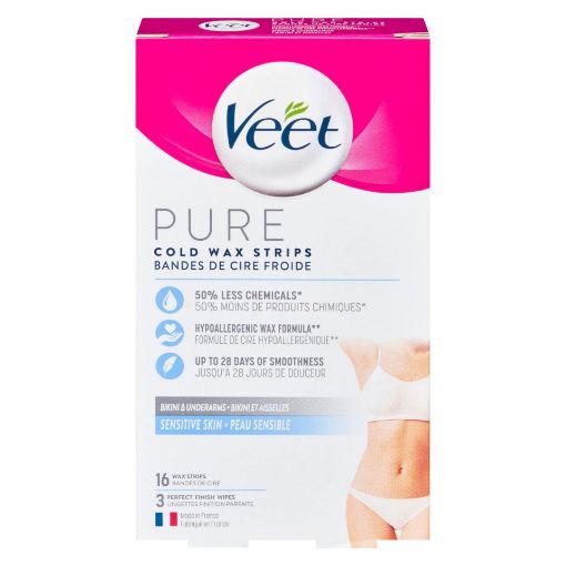 Picture of VEET BIKINI and UNDERARMS WAX STRIPS PURE 16S