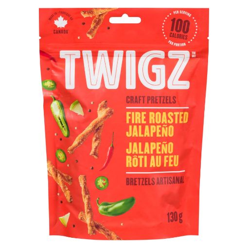 Picture of TWIGZ PRETZELS - FIRE ROASTED JALAPENO 130GR