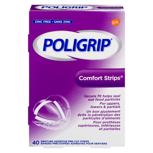Picture of POLIGRIP DENTURE ADHESIVE COMFORT STRIPS 40S                               