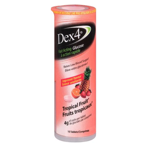 Picture of DEX 4 GLUCOSE TABLETS - TROPICAL FRUIT 10S