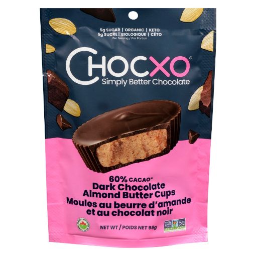 Picture of CHOCXO DARK CHOCOLATE ALMOND BUTTER CUPS 98GR