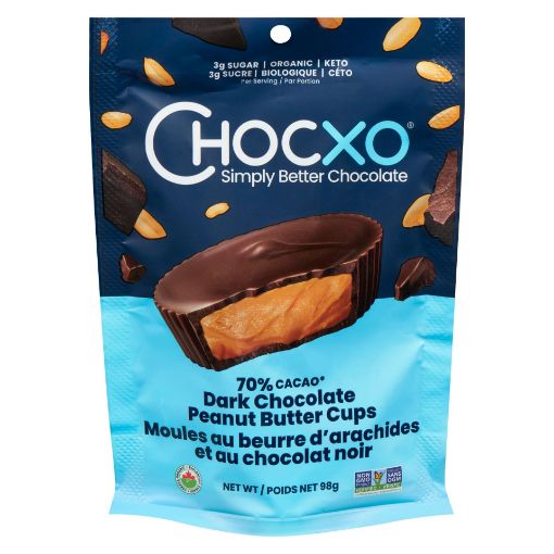 Picture of CHOCXO PEANUT BUTTER CUPS - DARK CHOCOLATE 98GR