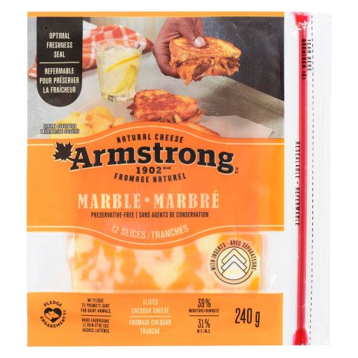 Picture of ARMSTRONG MARBLE CHEDDAR SLICES 240GR