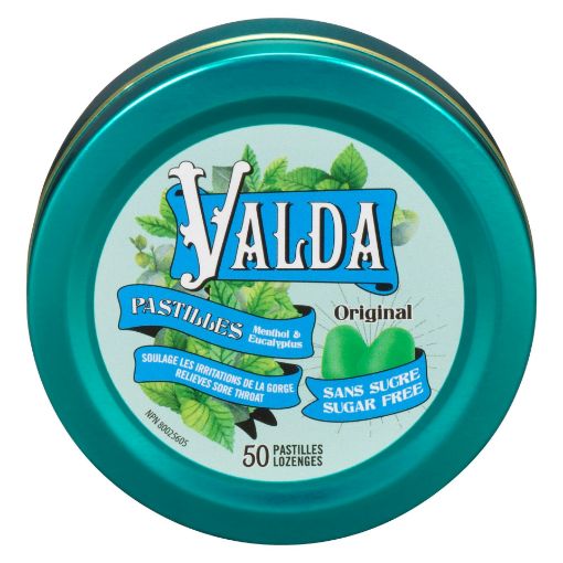 Picture of VALDA COUGH LOZENGES MENTHOL and EUCALYPTUS - TIN - SUGAR FREE 50S