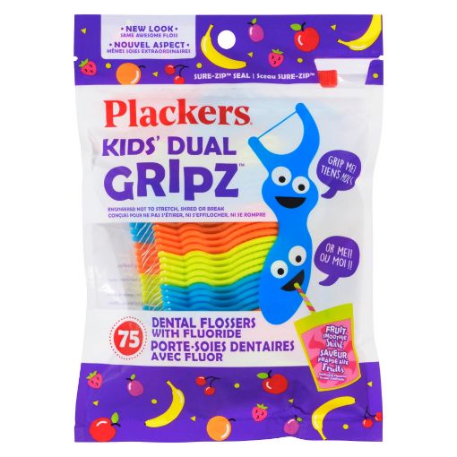 Picture of PLACKERS KID'S DUAL GRIPZ - DENTAL FLOSSERS 75S