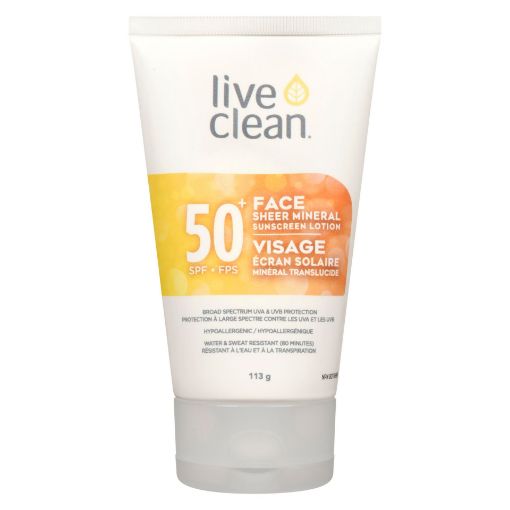 Picture of LIVE CLEAN SHEER MINERAL SUN LOTION SPF50+ FACE 113GR