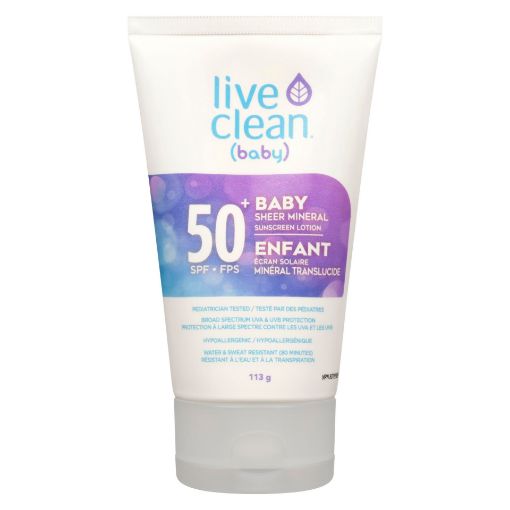 Picture of LIVE CLEAN SHEER MINERAL SUN LOTION SPF50+ BABY 113GR