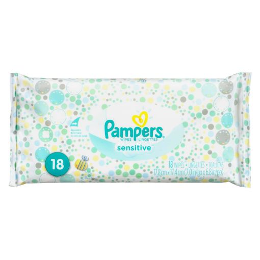 Picture of PAMPERS BABY WIPES - SENSITIVE 18S