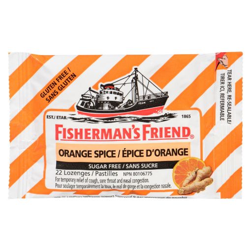 Picture of FISHERMANS FRIEND LOZENGES - ORANGE SPICE - SUCROSE FREE 22S
