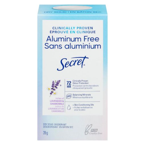 Picture of SECRET ALUMINUM FREE DEODORANT DRY SOLID - LAVENDER and CHAMOMILE 39GR