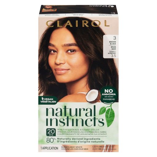 Picture of CLAIROL NATURAL INSTINCTS HAIR COLOUR - 3 BROWN BLACK - EBONY MOCHA
