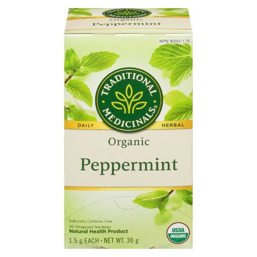 Picture of TRADITIONAL MEDICINALS ORGANIC TEA - PEPPERMINT 20S               