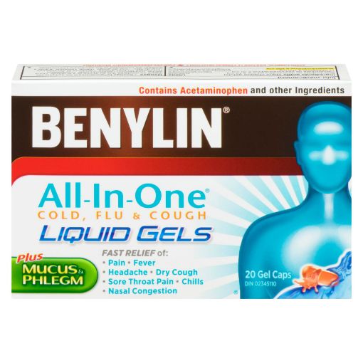 Picture of BENYLIN ALL IN ONE COLD and FLU LIQUI-GELS 20S