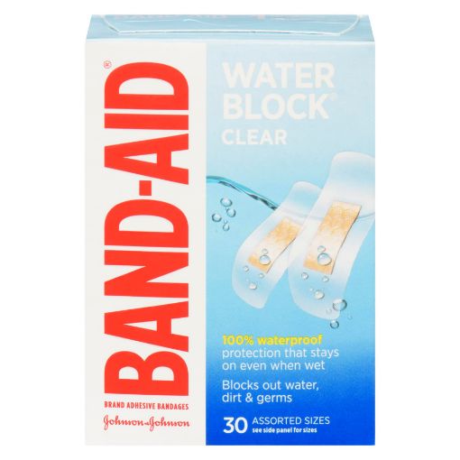 Picture of BAND-AID BANDAGE - WATER BLOCK PLUS - ASSORTED 30S                         