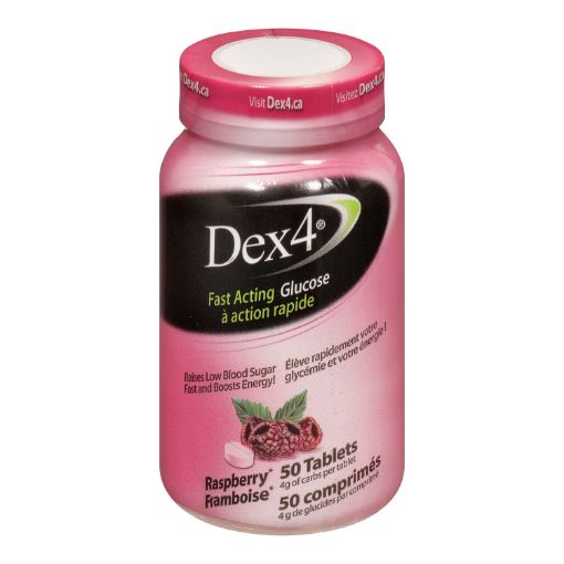 Picture of DEX 4 GLUCOSE TABLETS - RASPBERRY 50S