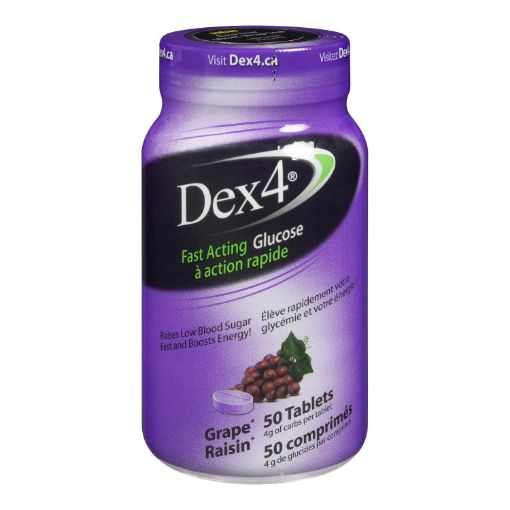 Picture of DEX 4 GLUCOSE TABLETS - GRAPE 50S