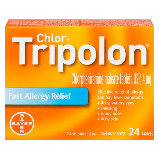 Picture of CHLOR-TRIPOLON REGULAR STRENGTH TABLETS 4MG 24S                            